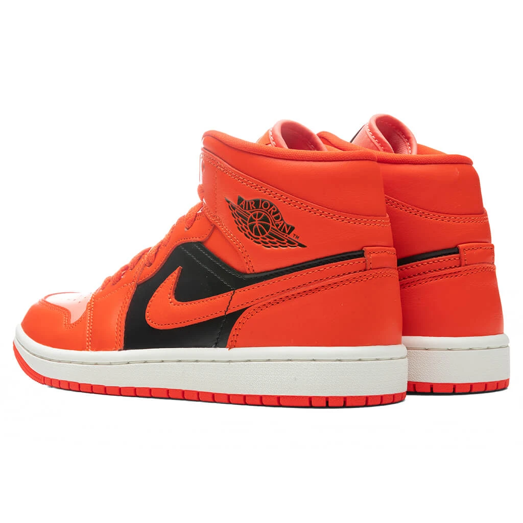 Air Jordan 1 Mid SE Women's - Crimson Bliss/Rush Orange/Black - Image 3