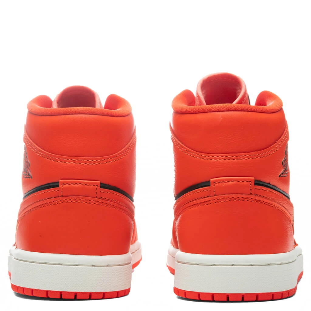 Air Jordan 1 Mid SE Women's - Crimson Bliss/Rush Orange/Black - Image 4