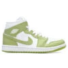 Air Jordan 1 Mid SE Women's - White/Vivid Green/White