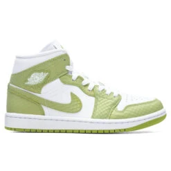 Air Jordan 1 Mid SE Women's - White/Vivid Green/White