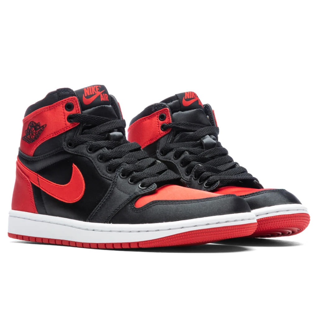 Women's Air Jordan 1 Retro Hi OG 'Satin Bred' - Black/University Red/White - Image 2