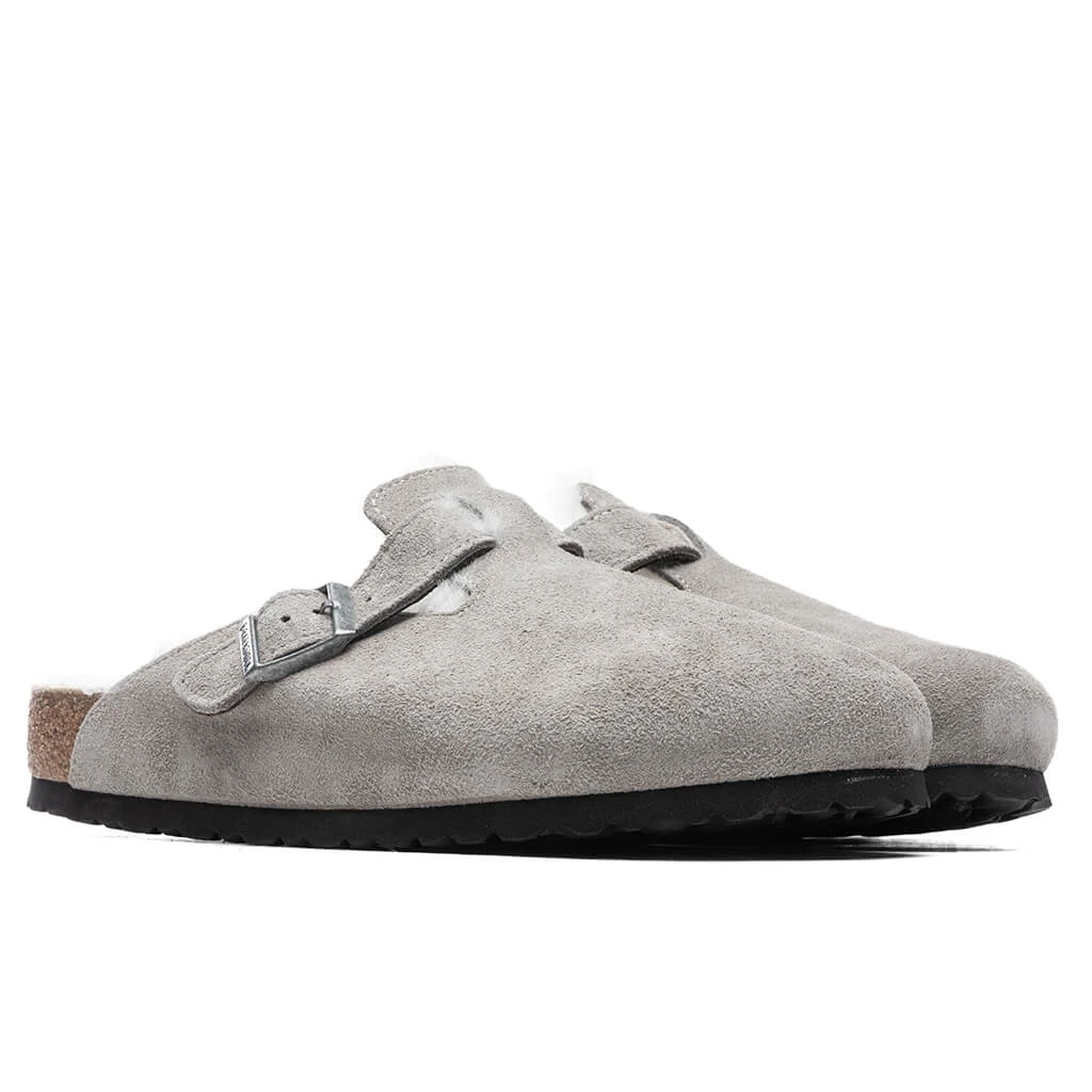 Birkenstock Wide Boston Shearling - Stone Coin - Image 3