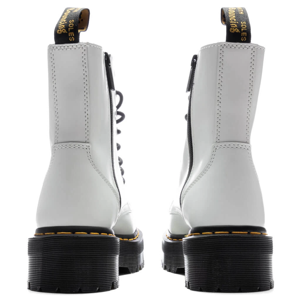 Dr. Martens Air Wair Women's Jadon Polished Smooth Boot - White - Image 4