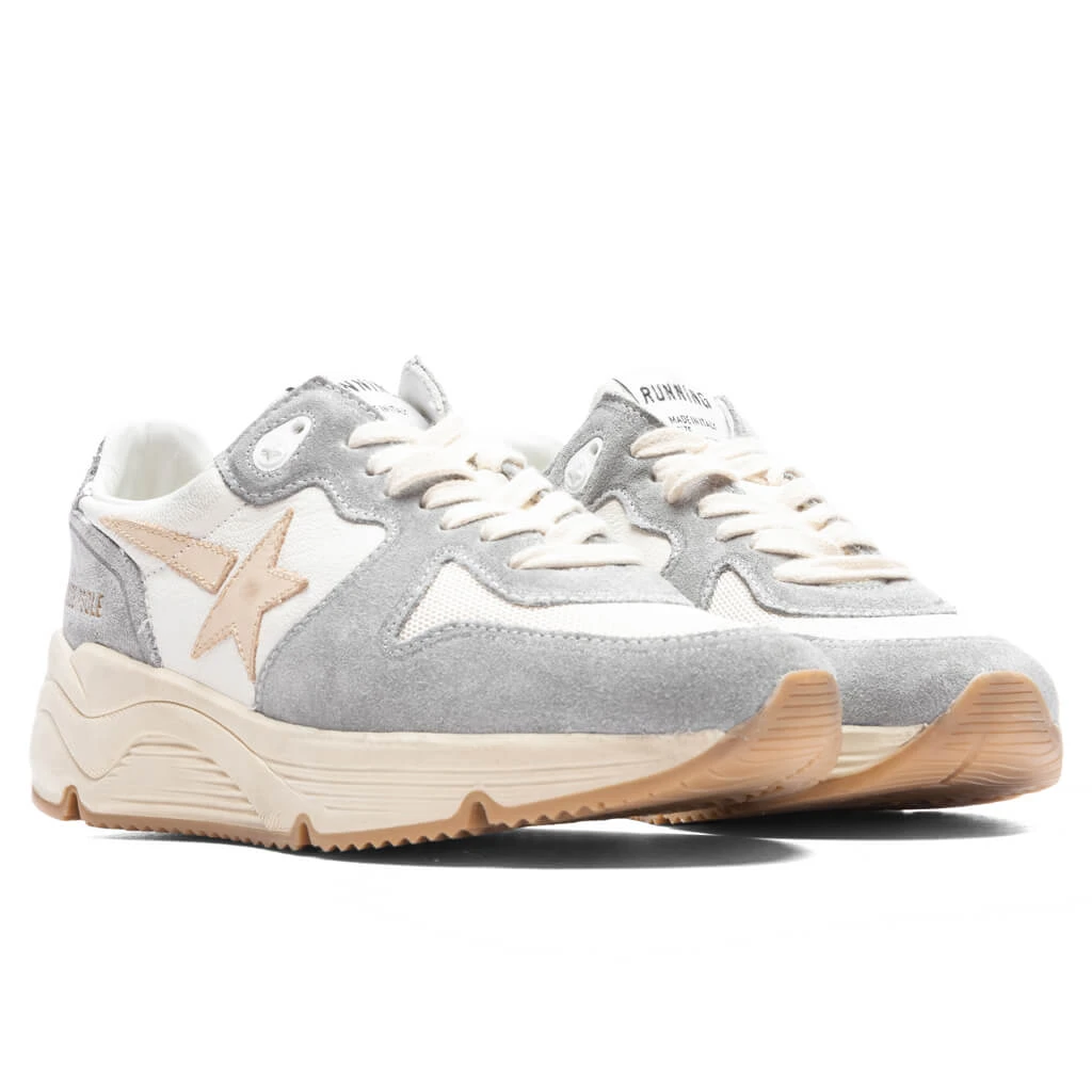 Golden Goose Women's Leather Star Running Sole - Silver/White/Cream - Image 2
