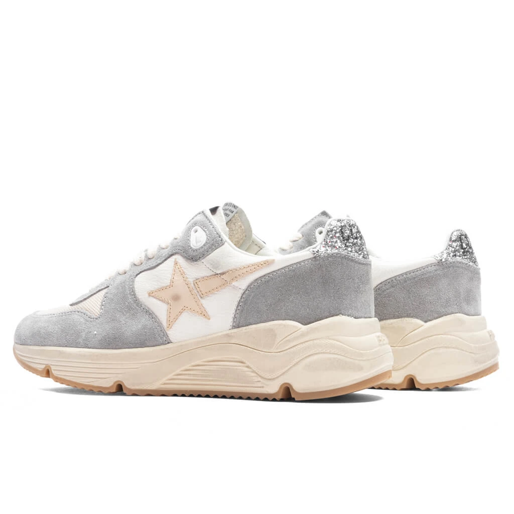 Golden Goose Women's Leather Star Running Sole - Silver/White/Cream - Image 3