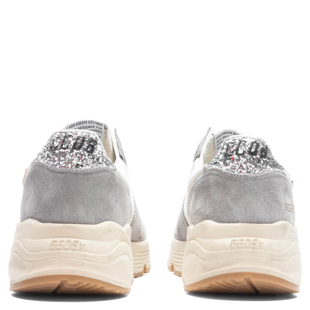 Golden Goose Women's Leather Star Running Sole - Silver/White/Cream - Image 4