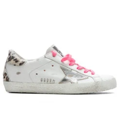Golden Goose Women's Super-Star Sneakers - White/Silver/Cream Leopard
