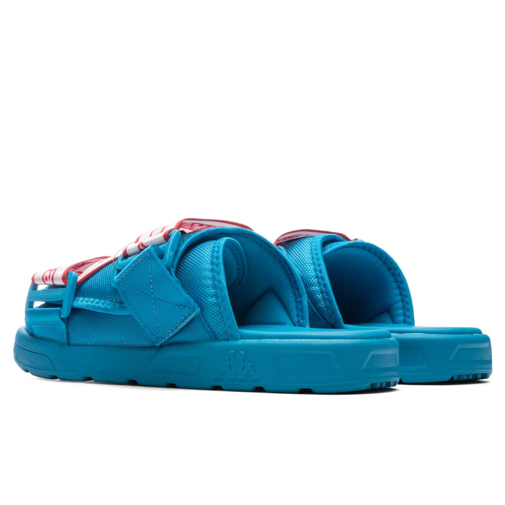 Kappa Logo Tape Kalpi Sandals - Blue Peacock/Red Toreador - Image 3