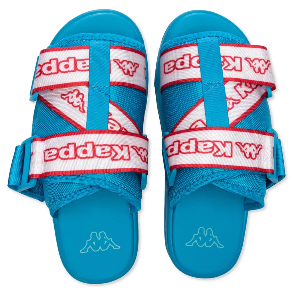 Kappa Logo Tape Kalpi Sandals - Blue Peacock/Red Toreador - Image 4