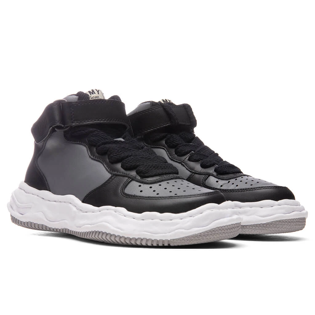 Wayne High OG Sole Leather Sneaker - Black/Grey - Image 2