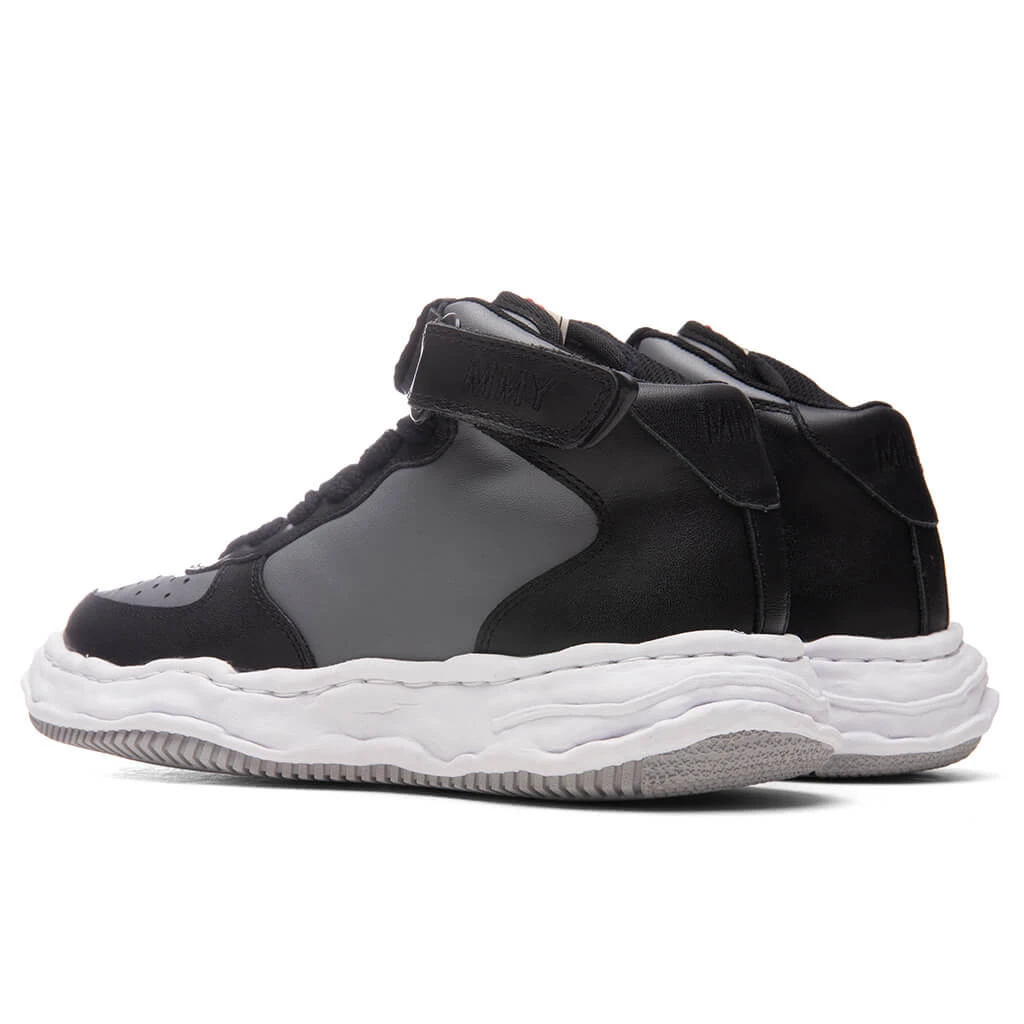 Wayne High OG Sole Leather Sneaker - Black/Grey - Image 3