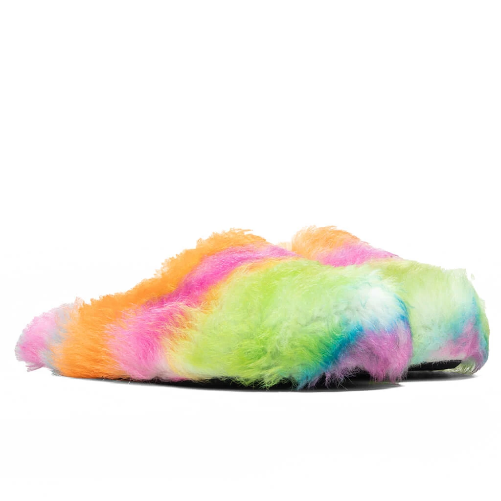 Marni Striped Shearling Fussbett Sabot - Multicolored - Image 3