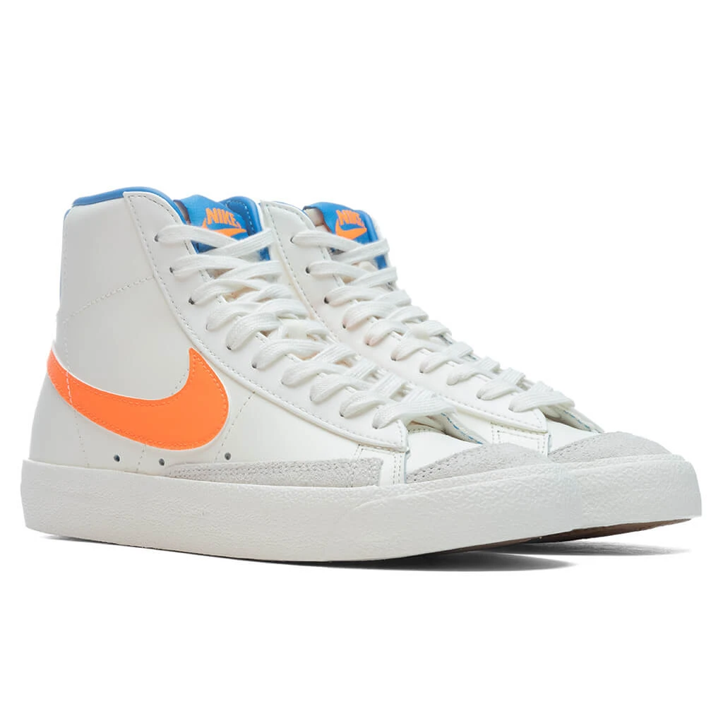 Nike Women's Blazer Mid '77 - Sail/Total Orange/LT Photo Blue - Image 2