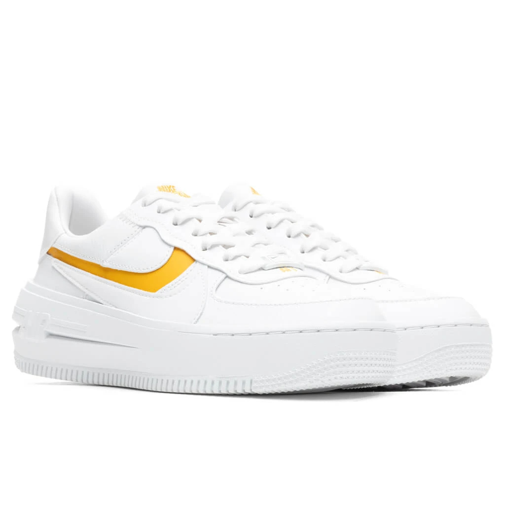 Nike Women's Air Force 1 PLT.AF.ORM - White/Yellow Ochre/Summit White - Image 2