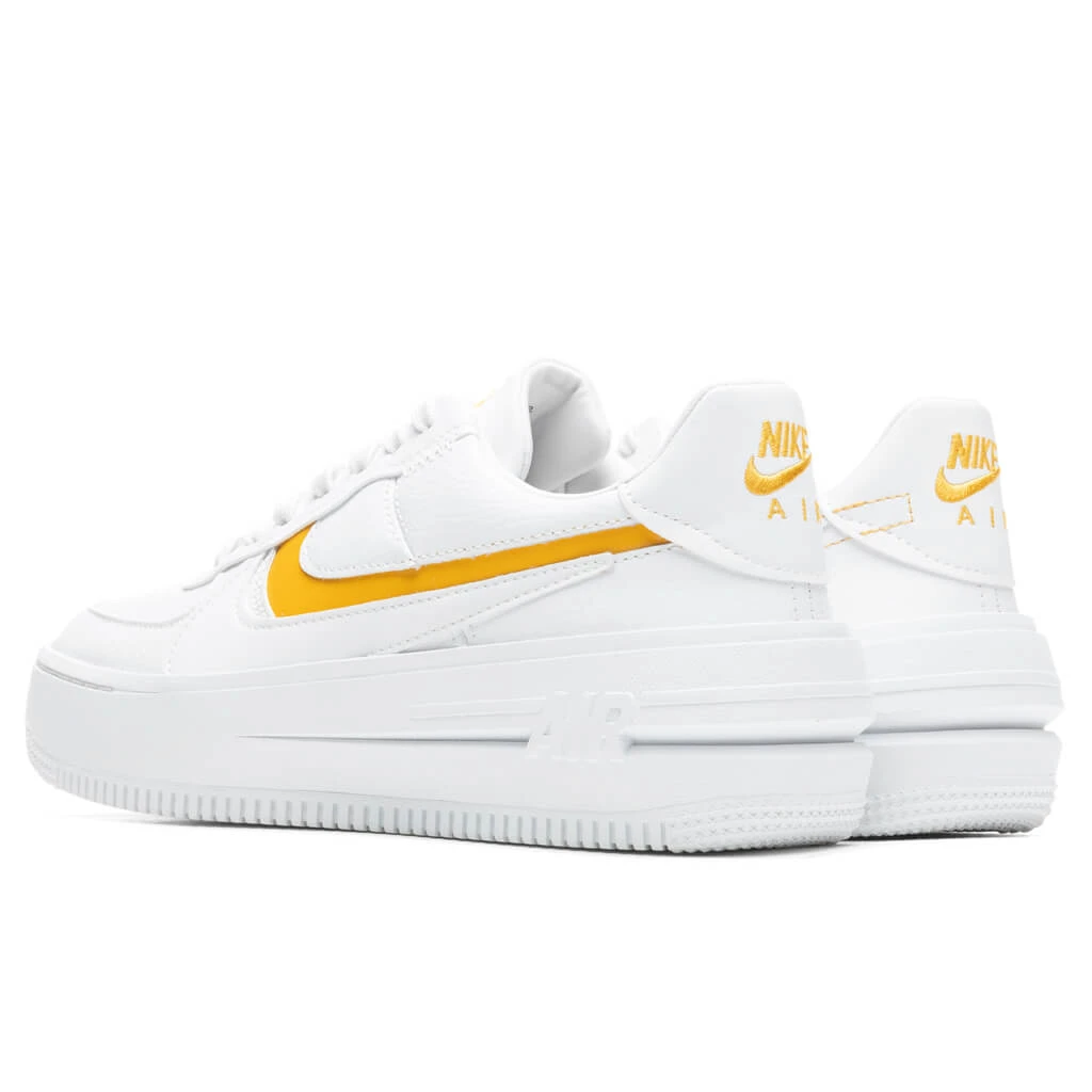 Nike Women's Air Force 1 PLT.AF.ORM - White/Yellow Ochre/Summit White - Image 3