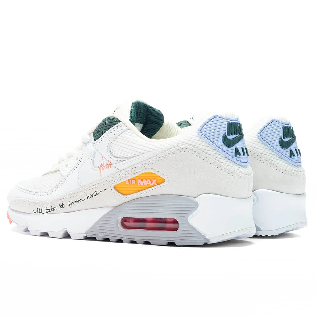 Nike Air Max 90 Women's - Summit White/Pro Green - Image 3